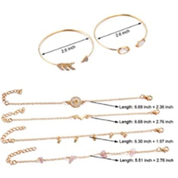 Goldtone Stacking Bracelets-6 Pack - Picture 5 of 5